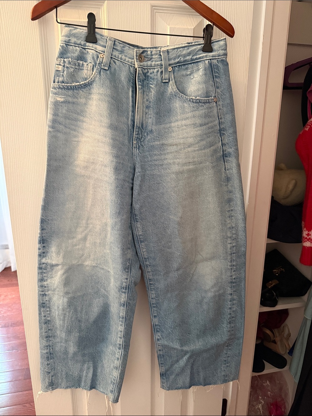 Ag Adriano Goldschmied Light Blue Relaxed Straight barrel leg Jeans